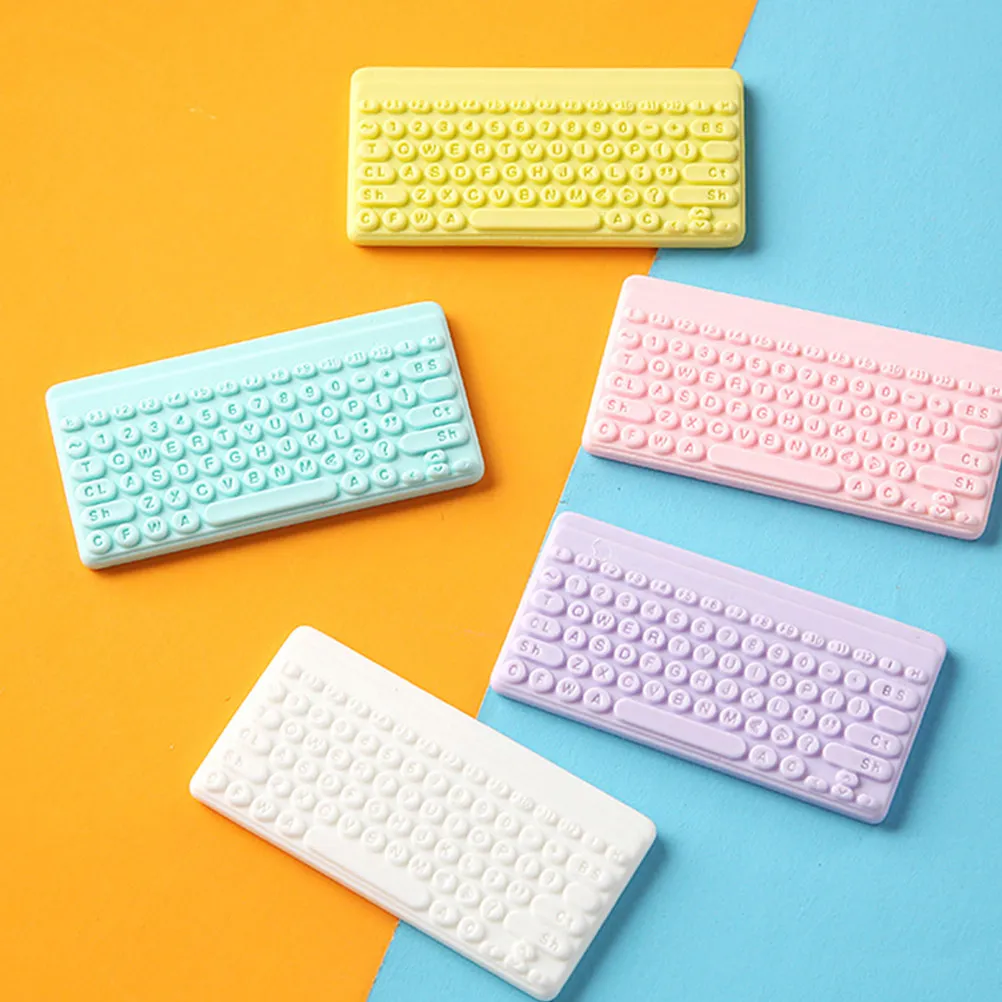 6Pcs Miniature Keyboard Resin Charms DIY Jewelry Making Keychain Decorations Creative Craft Supplies for Gift Handcraft