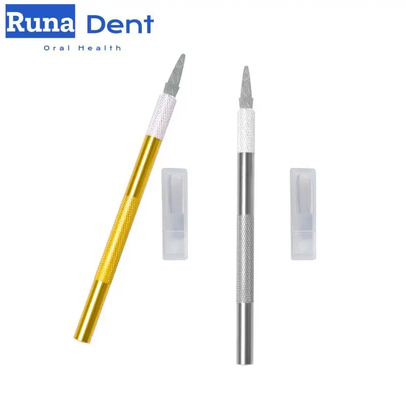 8Pcs/set Dental Veneer Suture Knife Nano Tooth Carving Ultra-Thin Tooth Shaping Tool/gaping Pen 1 Handle with 7 Blade