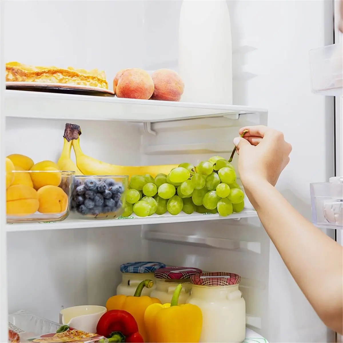11·11COUPON 6-Pack Absorbent Refrigerator Liners, Washable Fridge Mats with Non-Slip Backing, 12 X 24 Inch