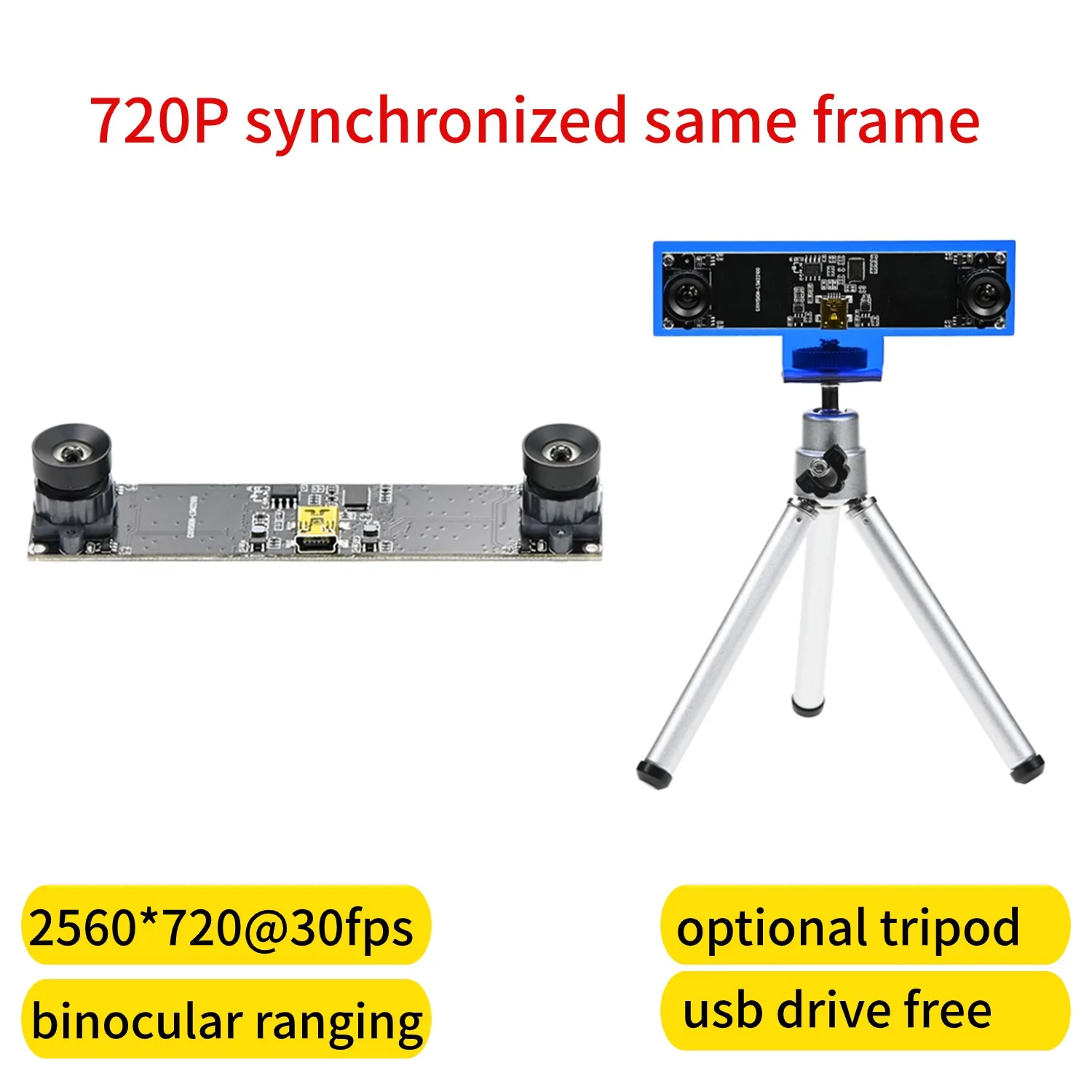 

GXIVISION 720P USB Camera Module, Driver-Free,Binocular Simultaneous,For VR ranging,3D Depth Detection, Face Recognition