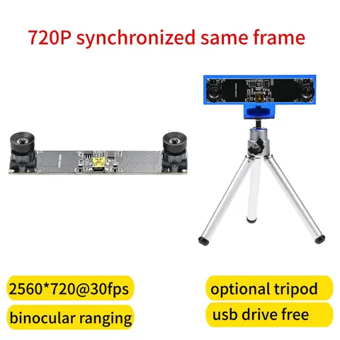 GXIVISION 720P USB Camera Module Dual lens Synchronized Same Frame,2560x720 30fps,VR Ranging,3D Depth Detection,Face Recognition