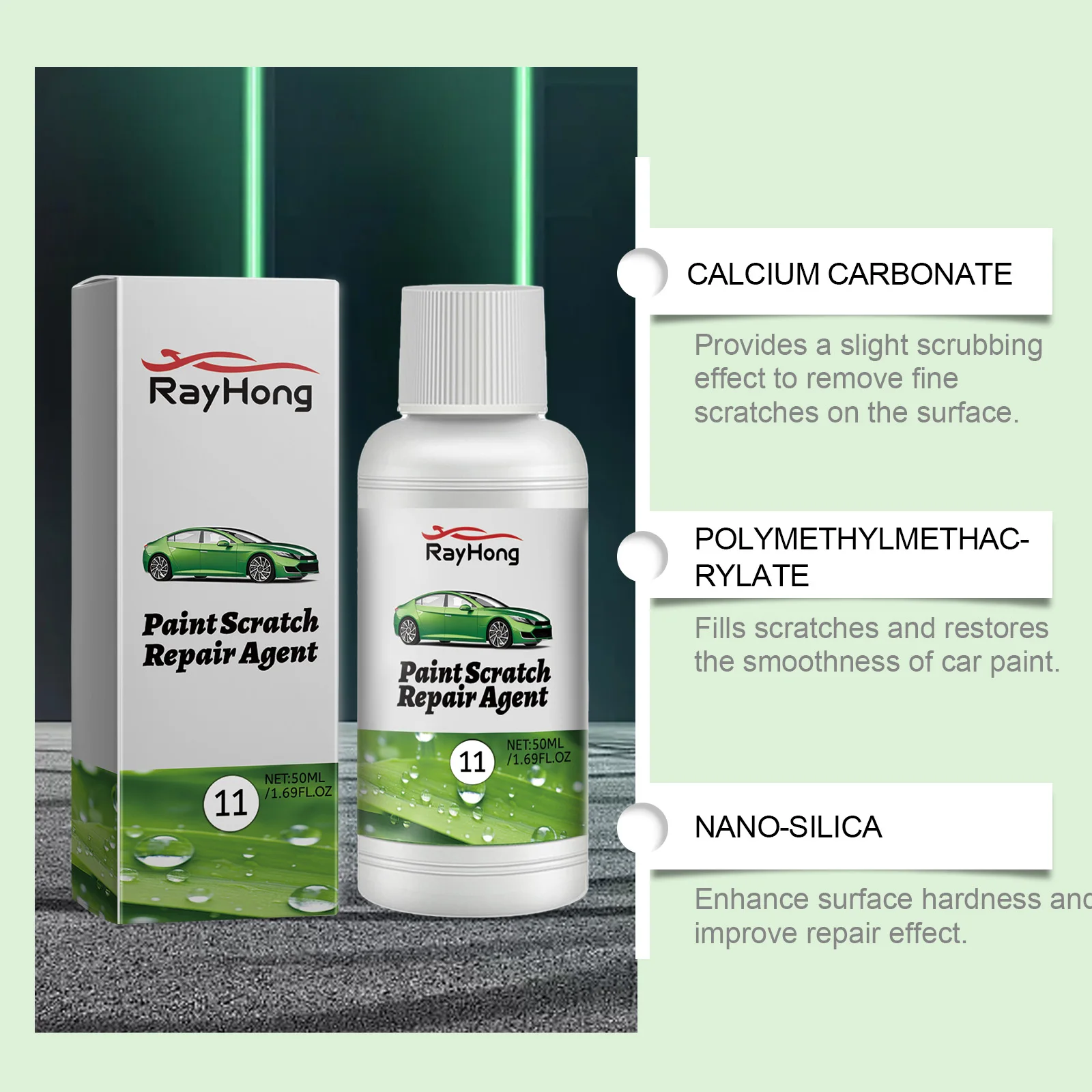 Preparat do naprawy rys na lakierze samochodowym, polerowanie, usuwanie rys na karoserii, rozjaśnianie powierzchni samochodu, wygładzanie, powłoka ochronna, przywracanie koloru powierzchni.