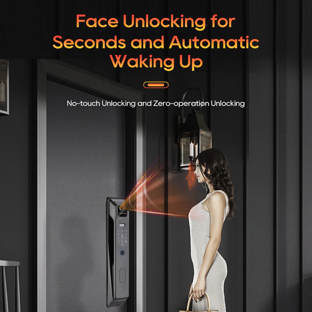 SANKESONG 3D Face Smart Door Lock Security Wishome APP Wifi Intelligent Fingerprint Password Biometric Electronic Key Unlock