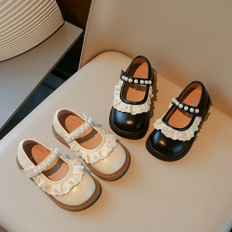

Детская кожаная обувь, черные школьные туфли из глянцевой искусственной кожи для девочек, модные милые детские туфли принцессы с мягкой подошвой, туфли Мэри Джейн с боковым бантом