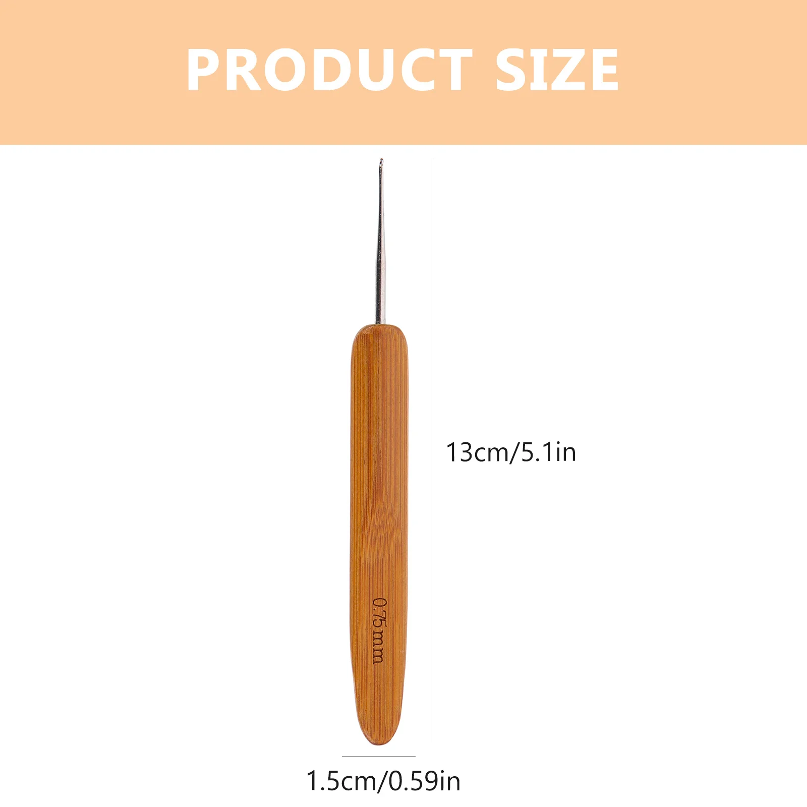 2 قطعة مجموعة إبر الحياكة الخيزران المتفحمة 0.5 مللي متر 0.75 مللي متر إبر كروشيه مدببة واحدة السلس طرف مستدير خفيفة الوزن لسهولة #3