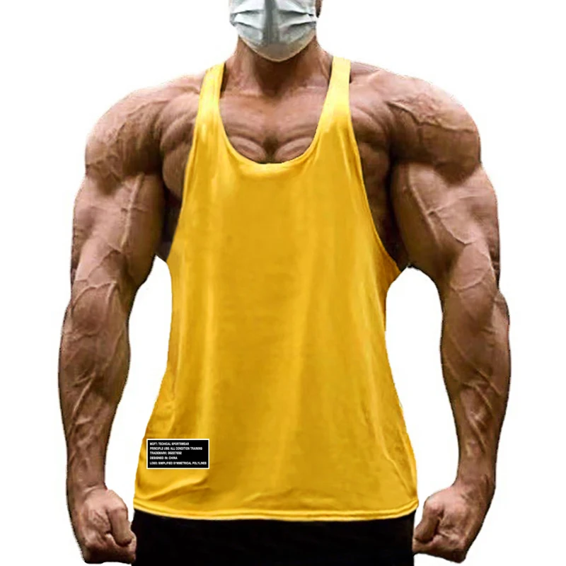 Summer Men Cotton Fitness Sport Sleeveless Y-back  Gym Workout Muscle Vests Bodybuilding Stringer  Breathable Tank Tops T-Shirs