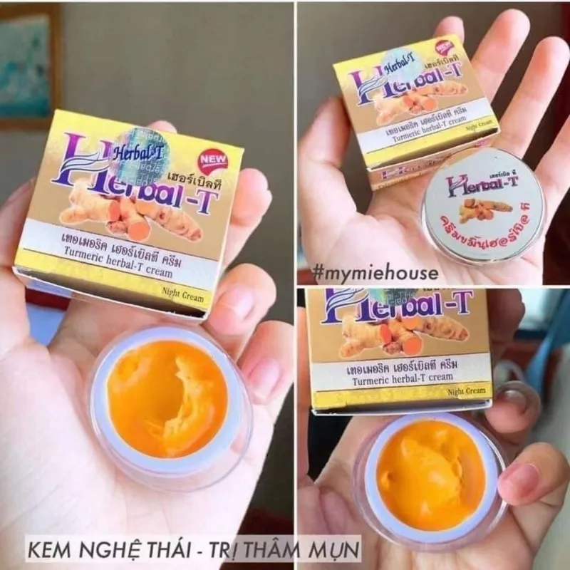 Thai Turmeric Herbal Cream Skin Moisturize Reduce Dark Spot Freckles Acne Tighten Pores Remove Wrinkles Smooth White Creams