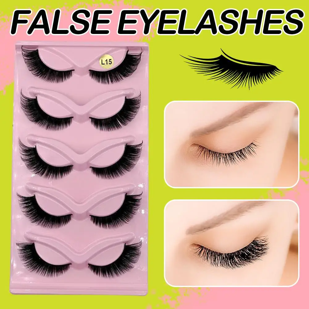 5 paia di ciglia finte stile russo drammatiche voluminose e soffici occhi di gatto, ciglia super ricce e sottili per un look di trucco glamour audace