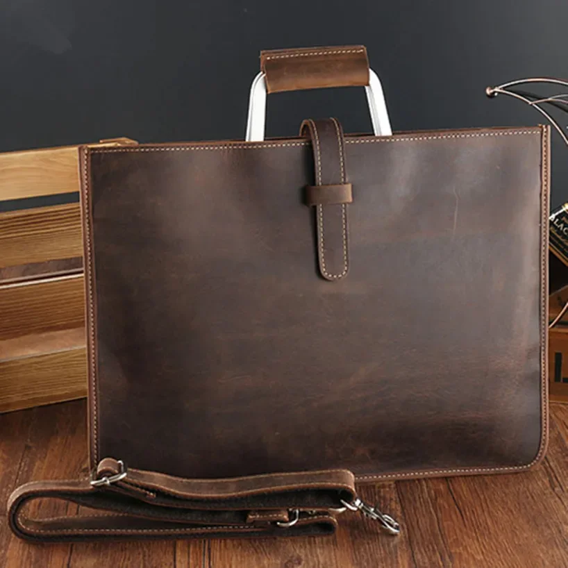 

men's Retro Genuine leather men messenger bags business travel laptop briefcase Tote Cowhide shoulder bag bolsa maleta Crossbody