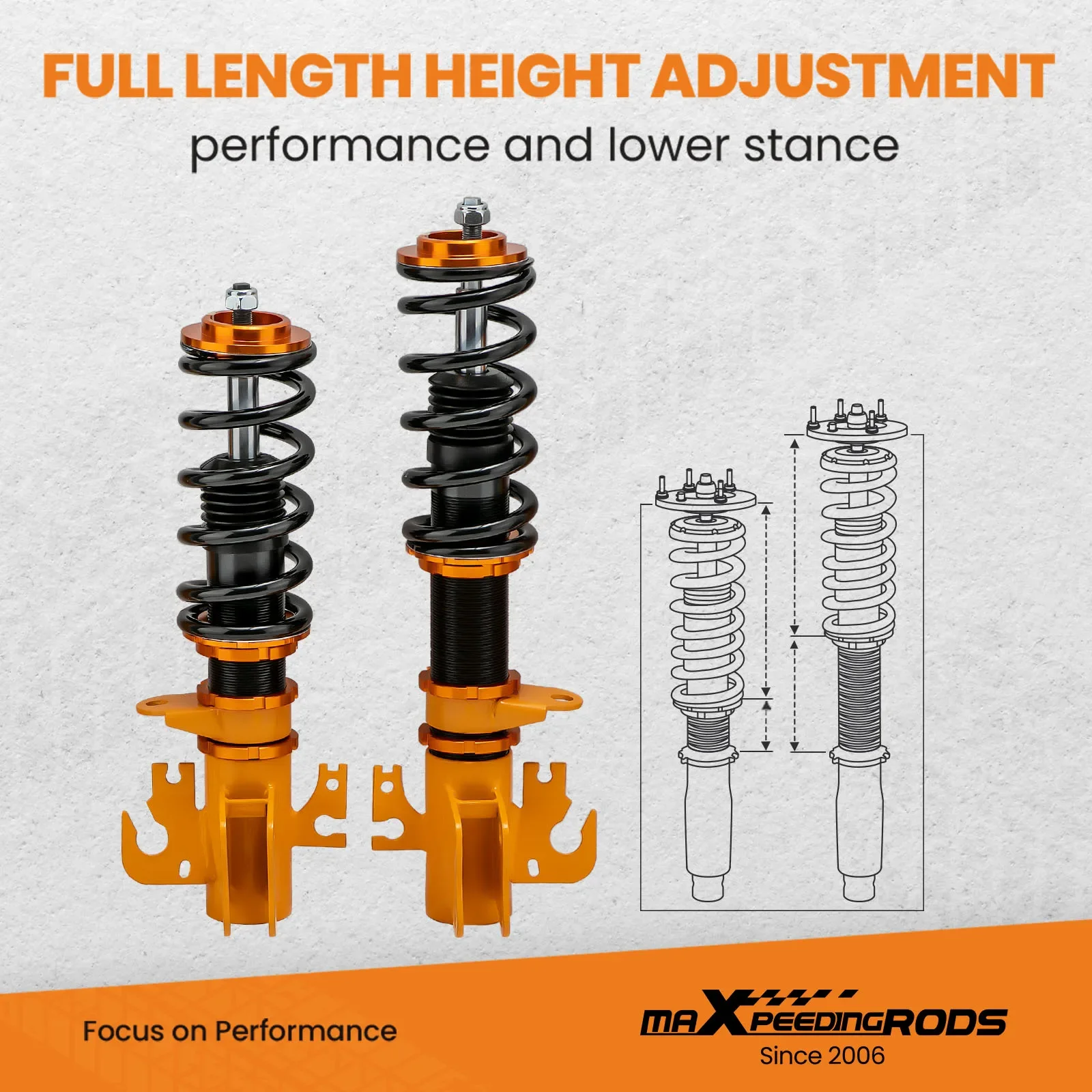 MaXpeedingrods Height Adjustable Coilover Shock Absorber For Holden Commodore VY VT VX Sedan 1997-2004