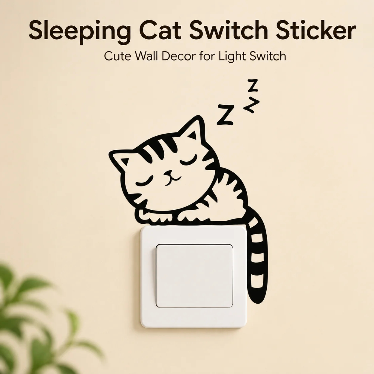 Cute Cat Light Switch Sticker - Funny Kitten Wall Decal, Removable Vinyl Art for Kids Bedroom