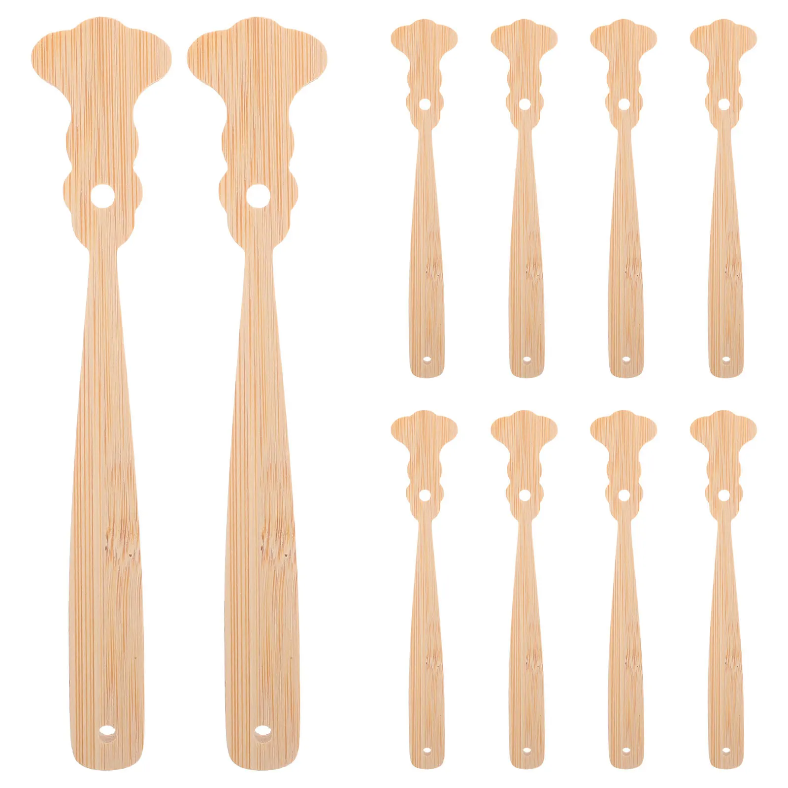 

10pcs Chinese Style Handles: Wooden Sticks Handmade Circular Craft Projects Replacement Rods For Wedding Stage Travel Use Craft