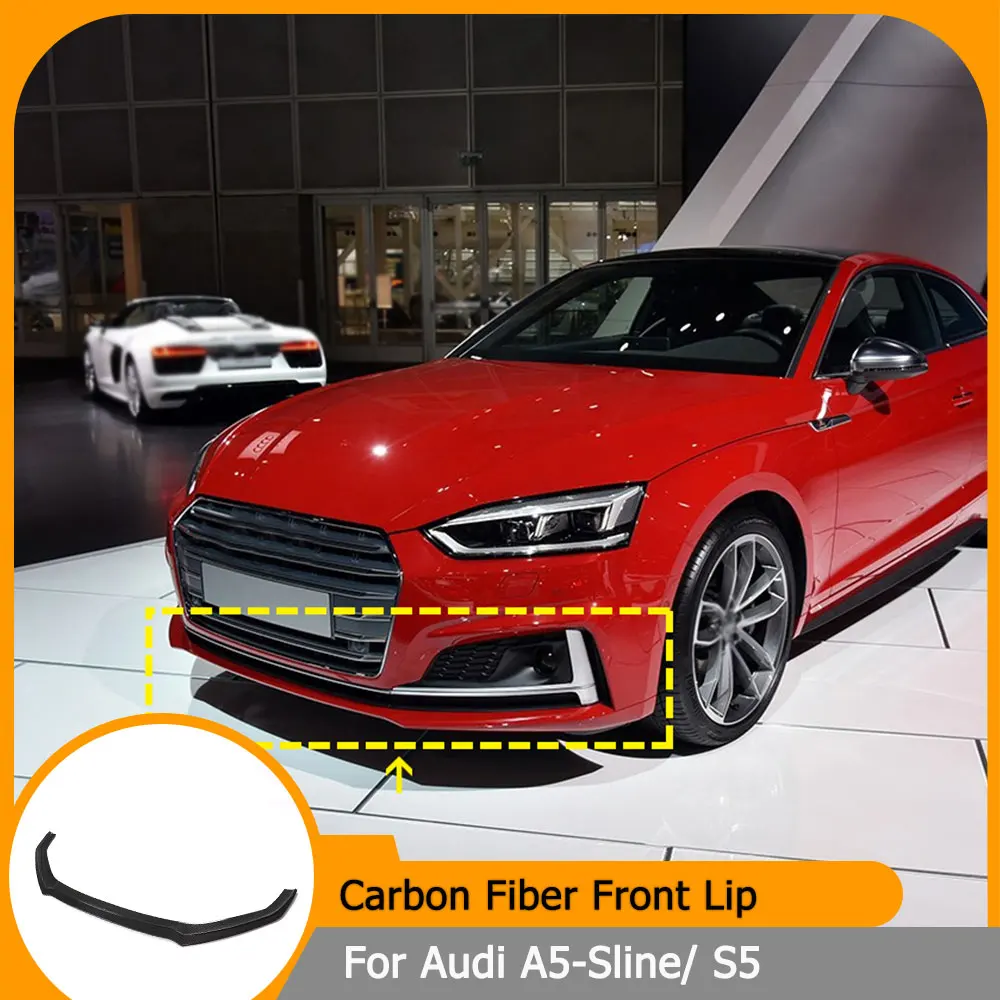 

Carbon Fiber / FRP Car Front Bumper Lip Spoiler Splitters for Audi A5-Sline/ S5 2017-2019 Not for A5 Standard Front Body Kits
