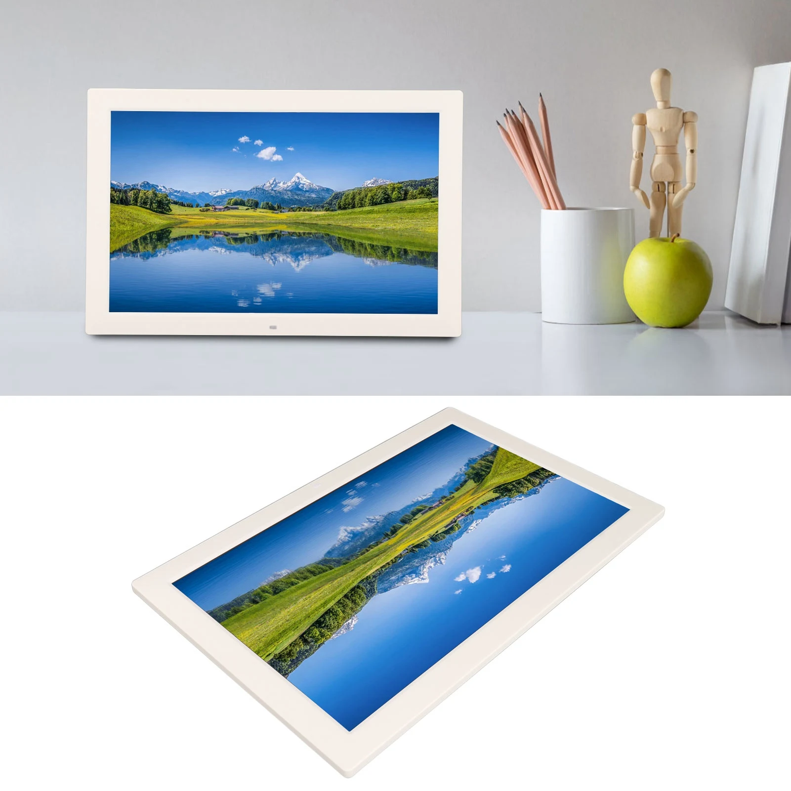 إطار صور كهربائي إطار صور رقمي معاينة الصورة مقاس 17 بوصة يدعم بطاقة تخزين سعة 128 جيجابايت مع جهاز تحكم عن بعد للاستخدام المنزلي