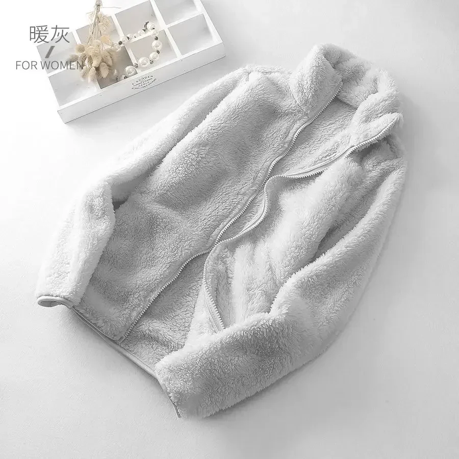 Coral fleece plush jacket women\'s autumn and winter polar fleece thickened loose fragrance 2022 warm clothes jacket ins hot