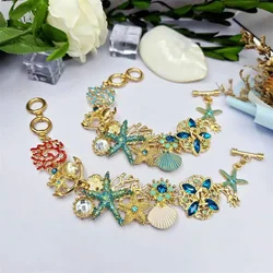Bohemia Summer Coral Shell Bracelet Starfish Sea Creature Conch Bangles