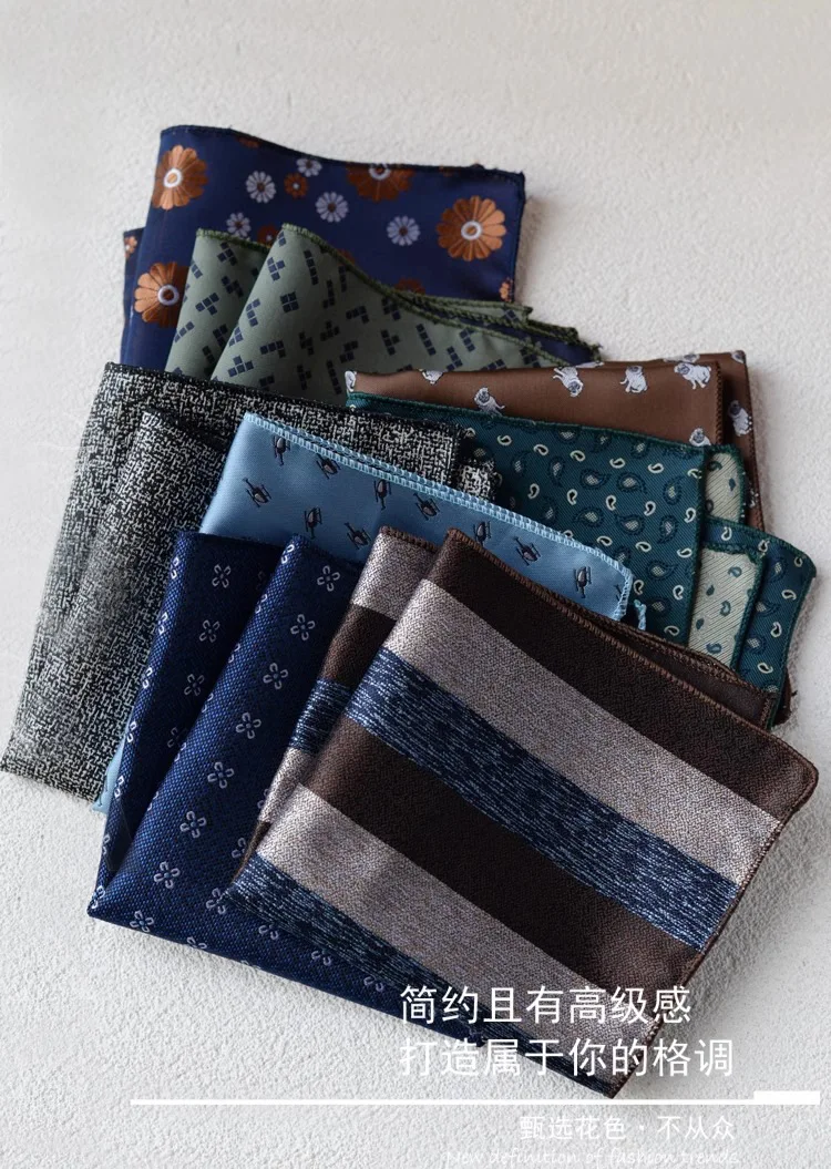 30 Item Luxury Square Print Patterns High-quality Soft and Elegant Handkerchiefs Suits Men's Decorativepocket Square Scarves25cm