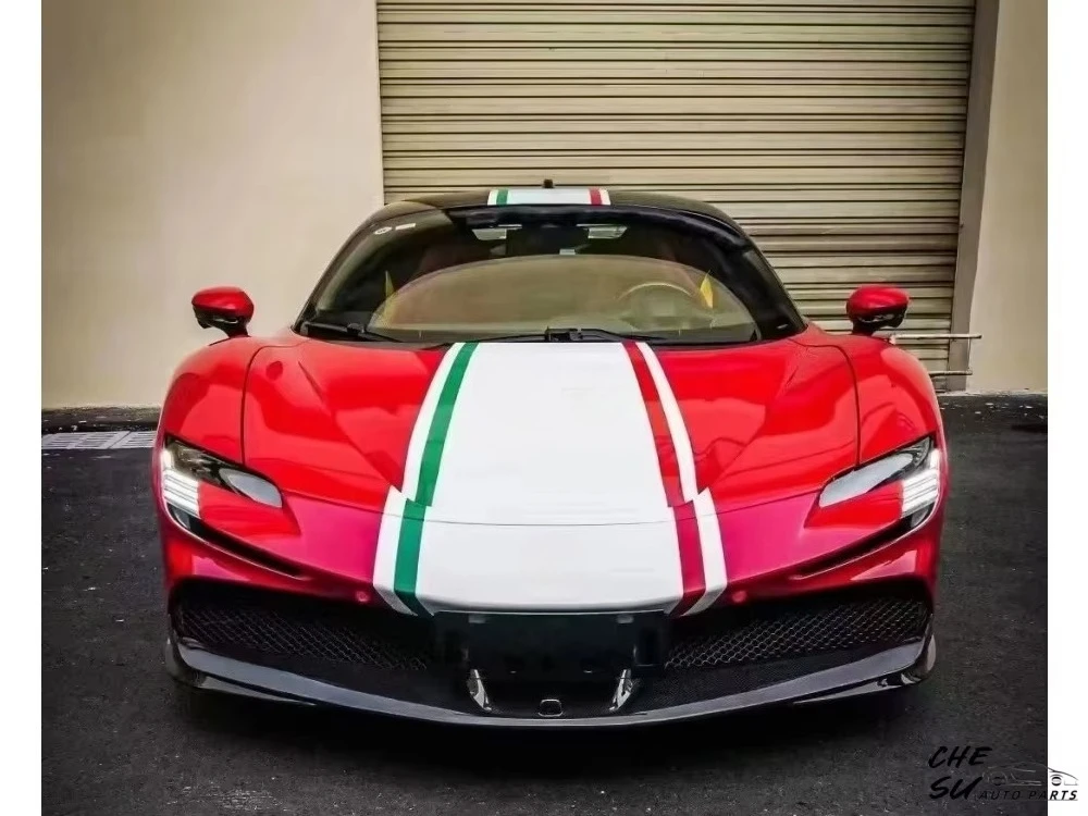 

OEM Style Dry Carbon Fiber Automotive Parts for Ferrari SF90 Front Bumper Spoiler Lip Middle Lip Corner