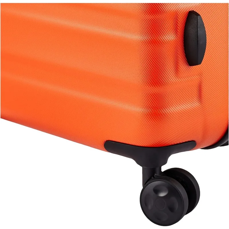 Ensembles de bagages à roulettes, valise extensible rigide avec quatre roues tournantes et surface anti-rayures orange