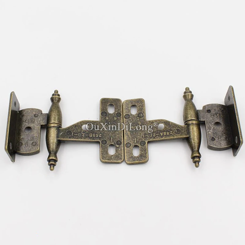الرجعية 4 أزواج 2.5 ''مفصلات أثاث معدنية عتيقة خزانة خزانة خزانة خزانة مفصلات الأبواب مفصلات شاشة قابلة للفصل