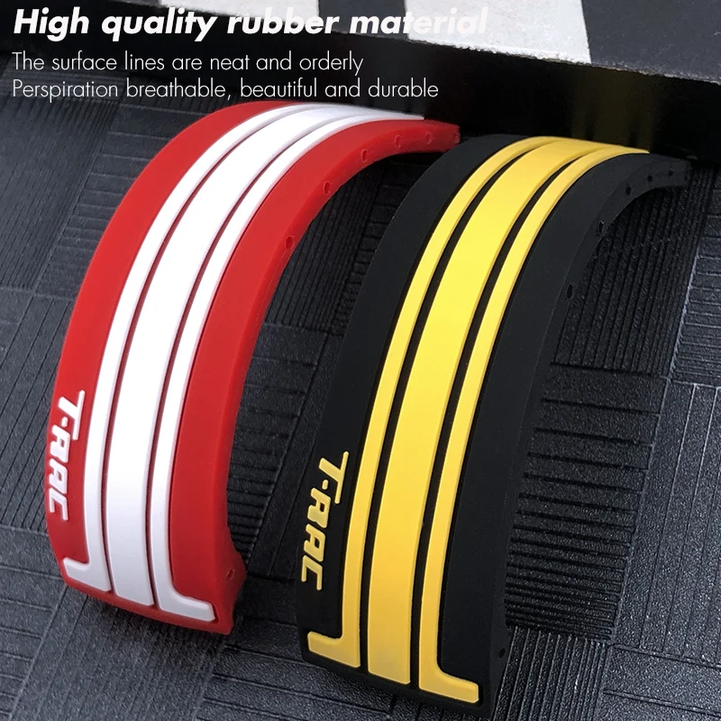 21mm Soft Natural Rubber Watch Strap for Tissot T048.417 T048.427 T048 Red Blue Black Orange Silicone Colorful Sport  Watchband