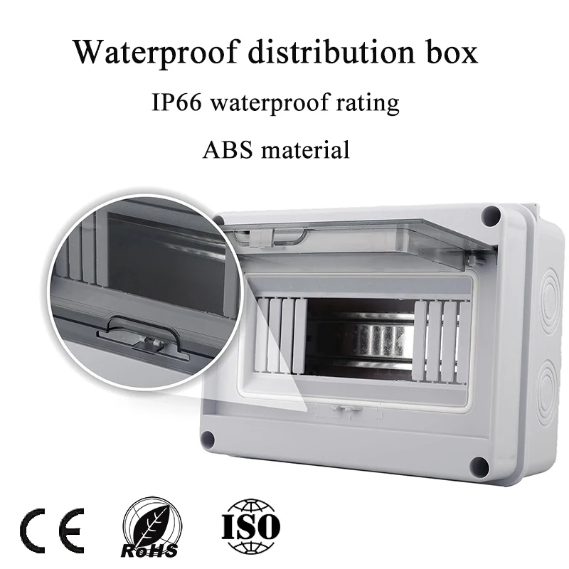 Circuit Breaker Outdoor Electric Junction Box 5/8/12/18/24 Ways Power Distribution Box Surface Mount Electrical Switch Box