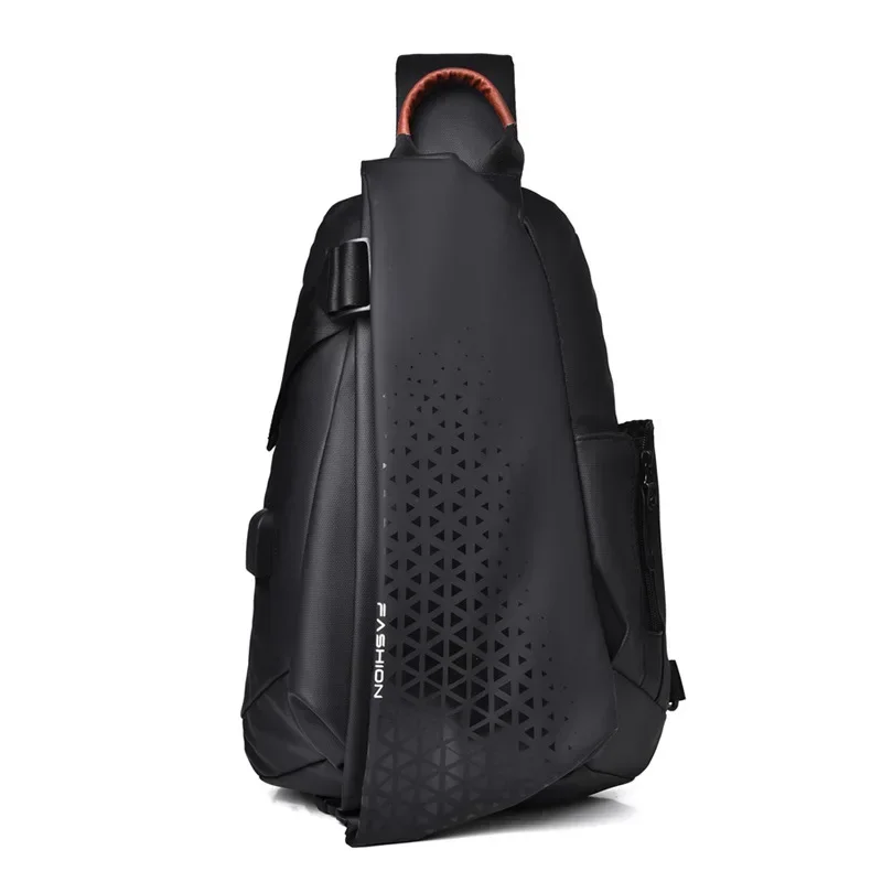 New Trendy Cool Solid Color Men's Chest Bag Wholesale Sports Function Fashion Shoulder Bag Leisure Commuter Crossbody Sling Bag