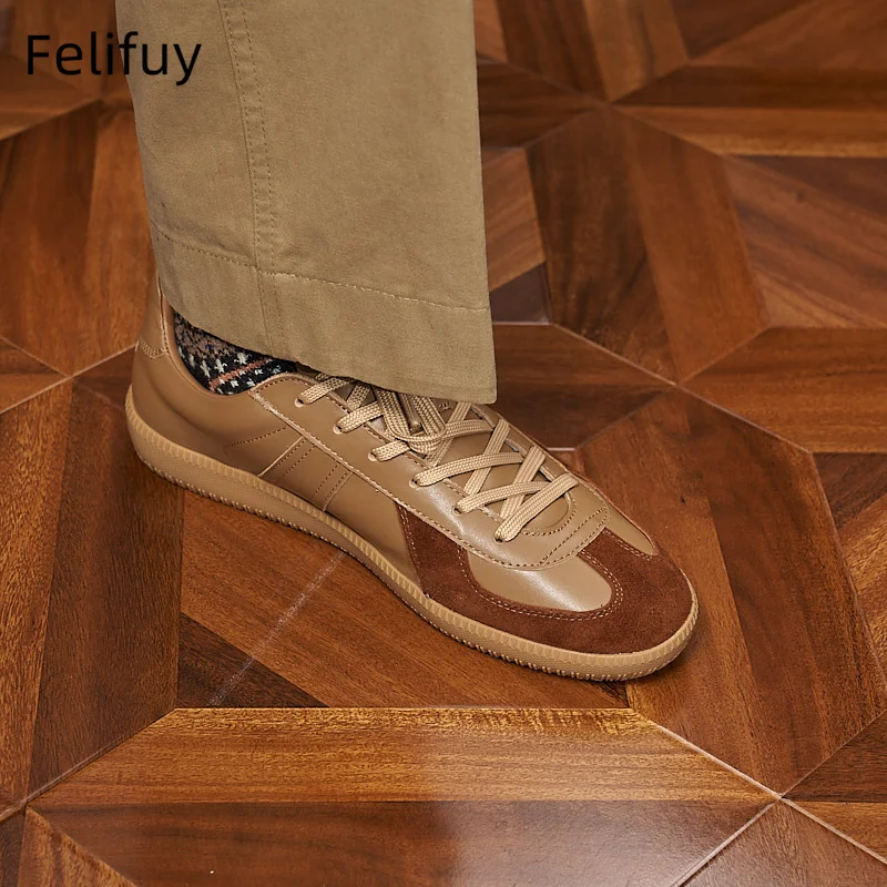 New Casual Sports Real Leather Shoes for Men Cow Leather Hiking Sneakers Men Flat Walking Athletic Shoe Unisex White Loafers