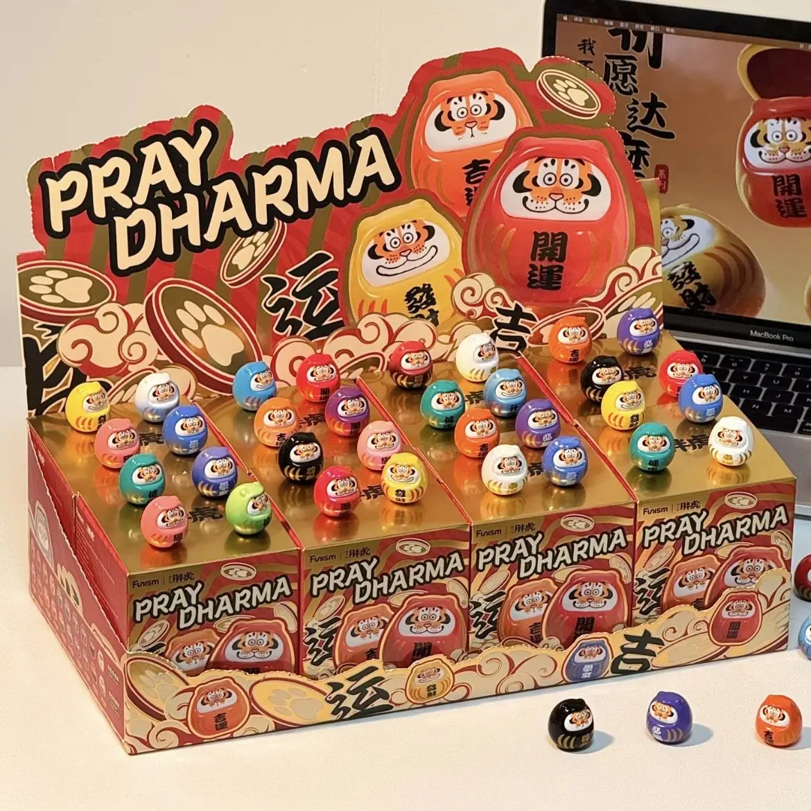 

I Am Not Fat Tiger Pray Dharma Series Blind Box Figurines Cute Bean Garage Kit Dharma Doll Trendy Blind Box Toys Birthday Gifts