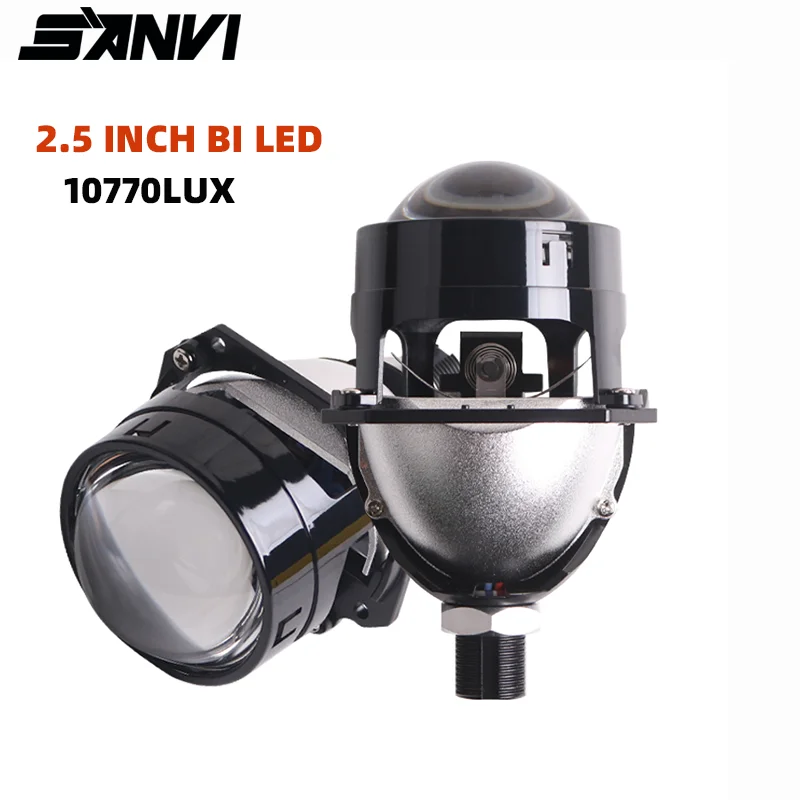 SANVI 2.5 Inch S6 Mini Auto Bi Led Projector Lens Lenses H7 H4 LED H1 9005 9006 Headlight LED Car Lights Automobile Accessory