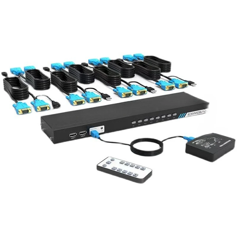 MT-801UK-C 8 in 1 out KVM switch 8 port USB multi-computer VGA screen cutter