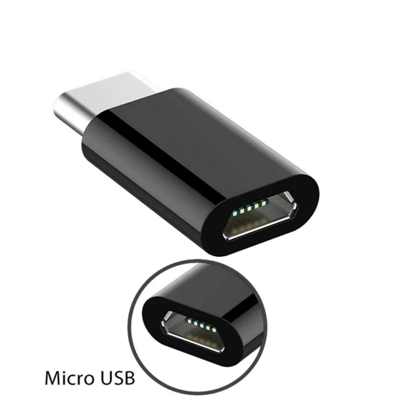 A14M 20X Micro-USB naar USB C-adapter, Mini naar Typec-oplaadadapter, USB Type C-adapterconversieconnector met weerstand