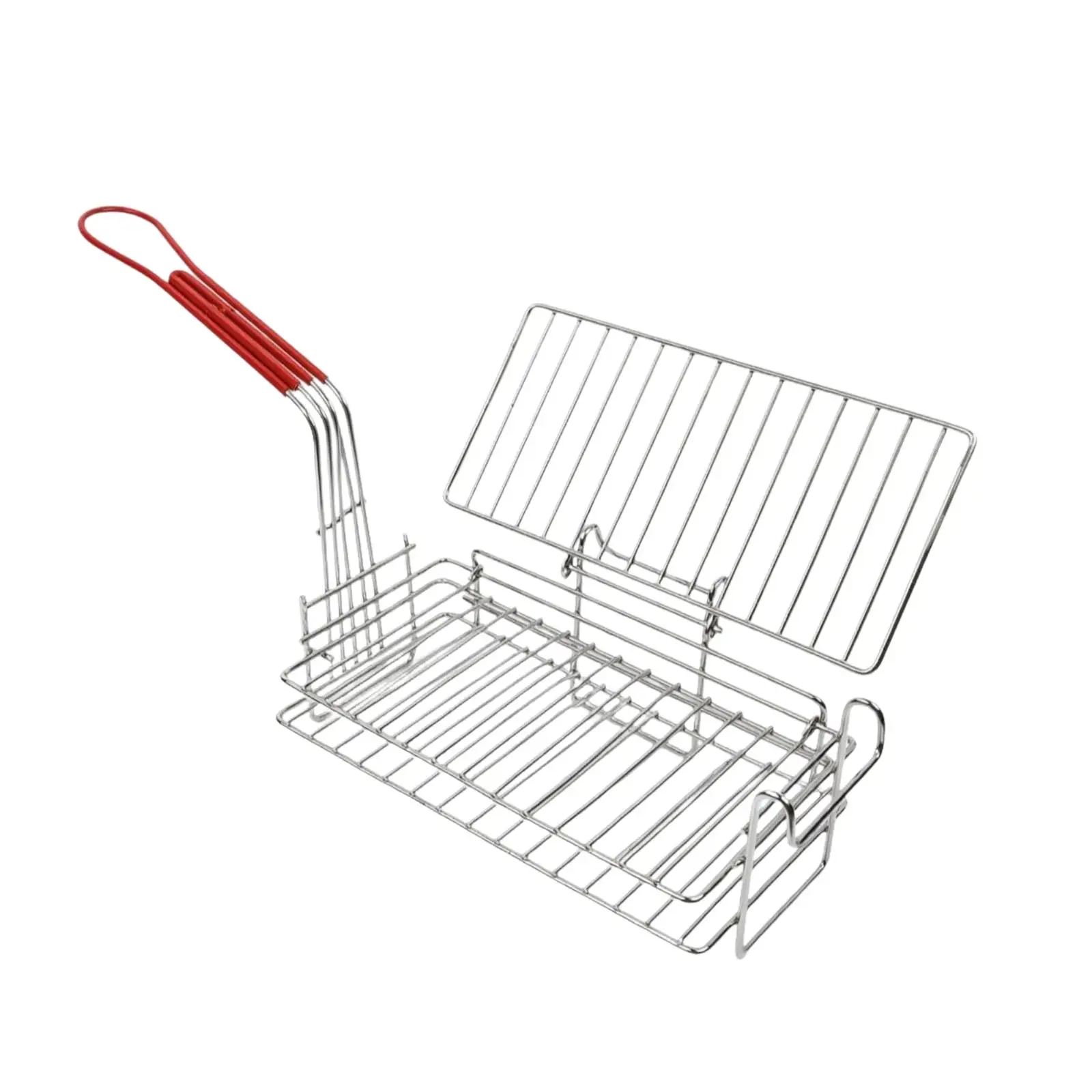 Frying Basket with Lid Quick-Draining Wire Mesh Frying Basket Metal