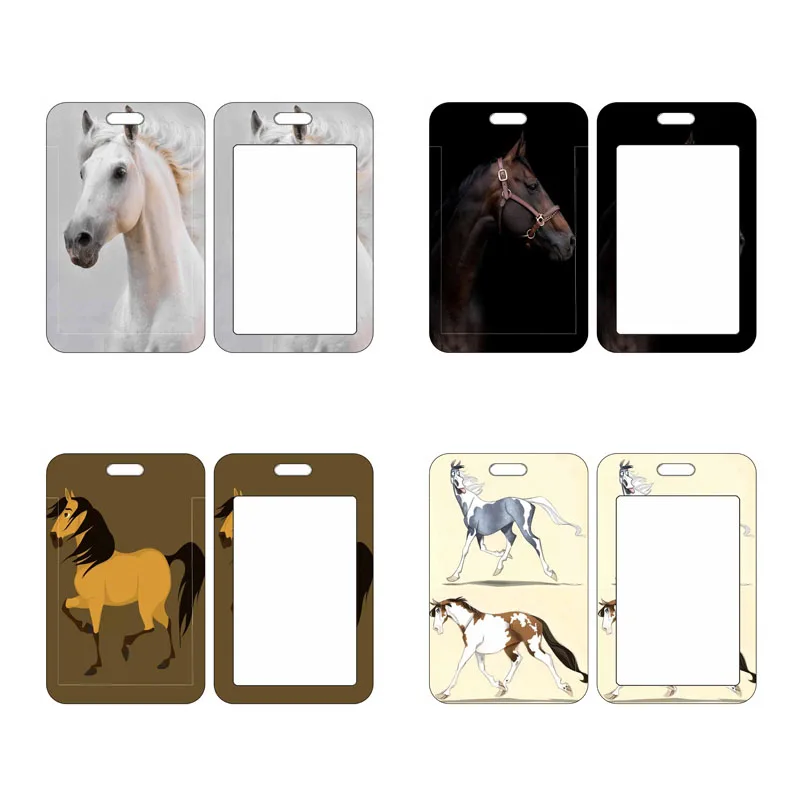 Boys Animal Horse ID Card Holder Office Worker Cardholder Horses Credit Card Case Card Protector Christmas Gift