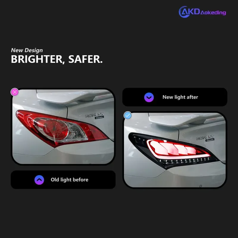 Car Lights for Genesis Coupe 2009-2013 LED Tail Light Rear Lamp Fog Brake Tumn Signal Automotive Accessories