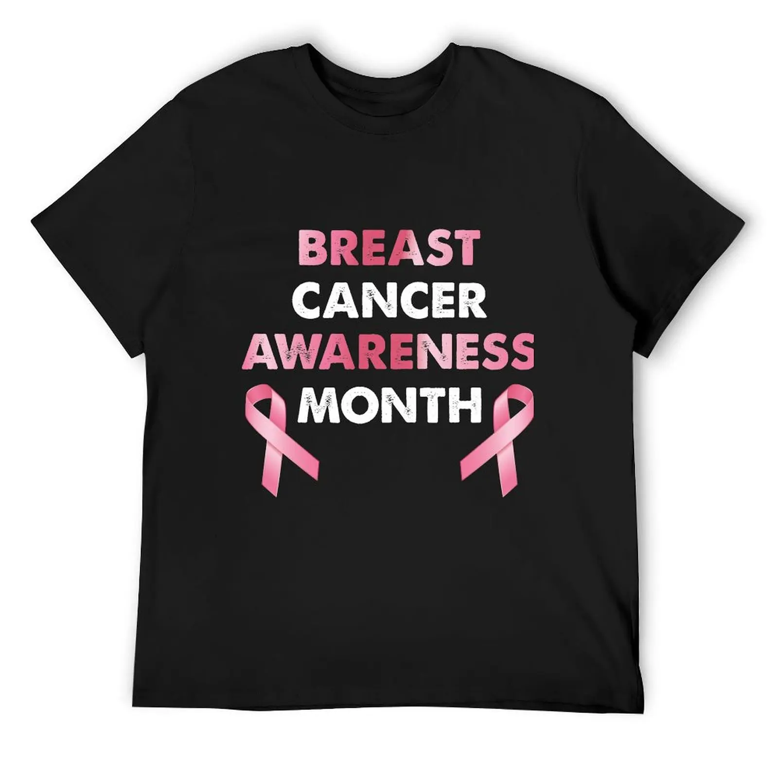 Breast Cancer Awareness Month T-Shirt kawaii clothes blue archive men clothing