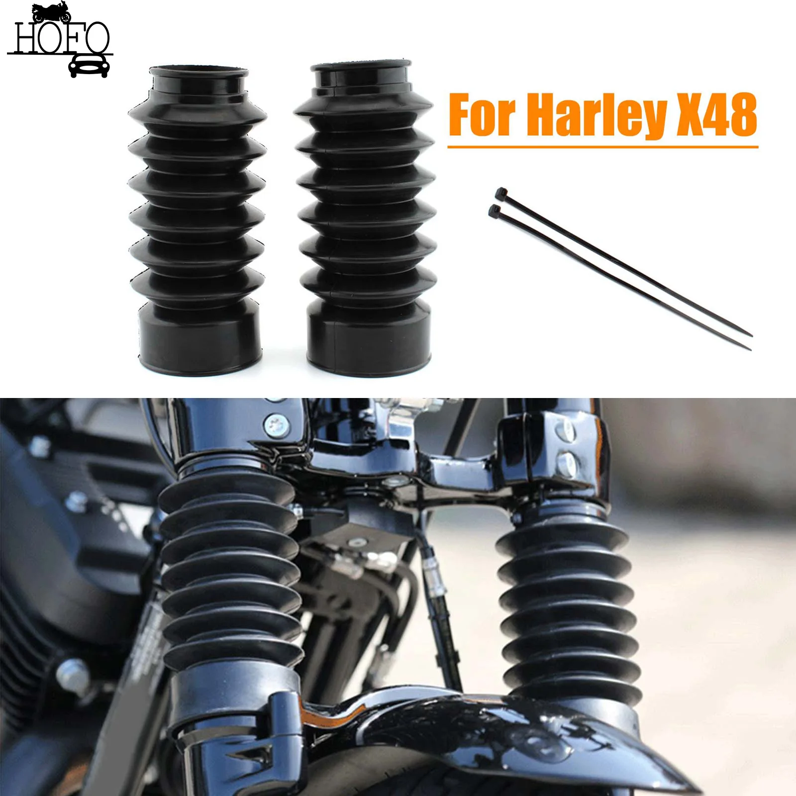 

2pcs Motorcycle Front Fork Dustproof Cover Shock Absorber Rubber For Harley Sportster XL1200X 48 FXDL 2016-2022 Accessories