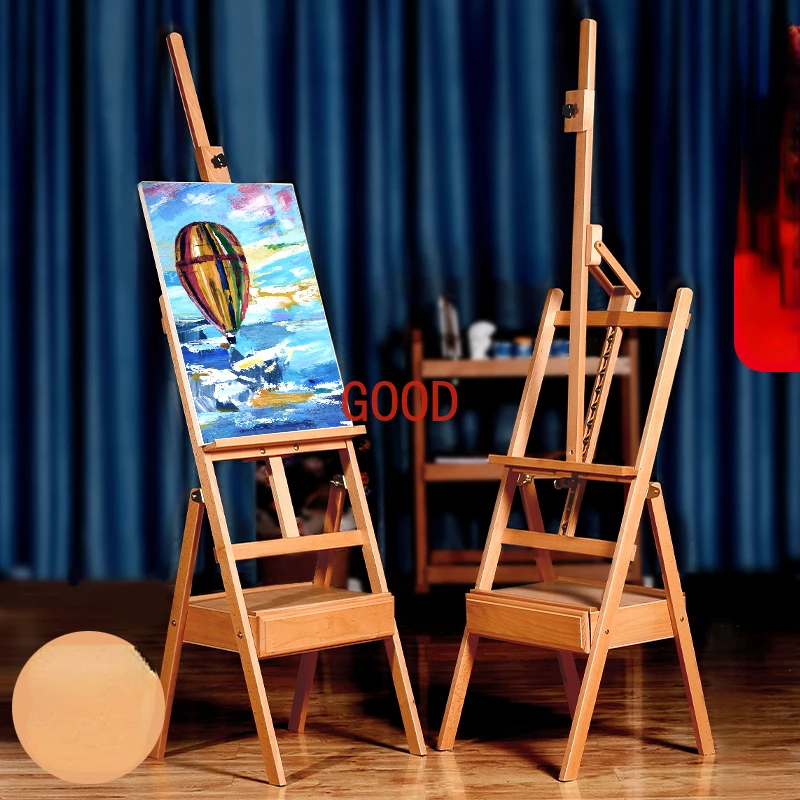 

Easel Drawing Board Drawer Type Oil Painting Easel Easel Bracket Sketch Canvas Frame Beech Woody Material Foldable