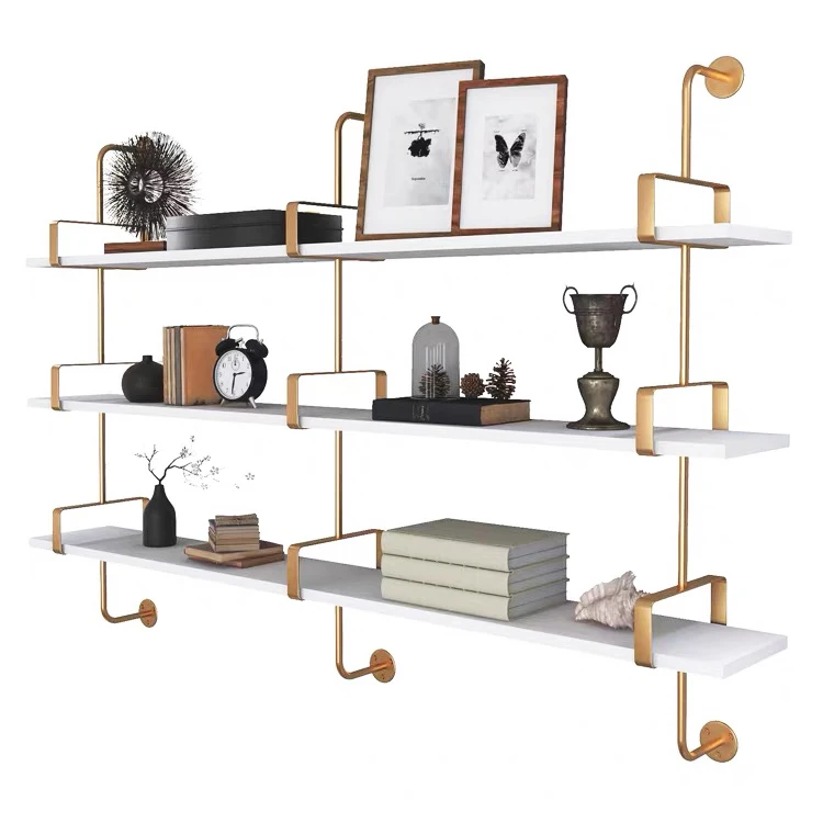 

Nordic Wall Shelf Multi-layer Wall Hanging Bookshelf Wrought Iron Beauty Nail Art Display Stand