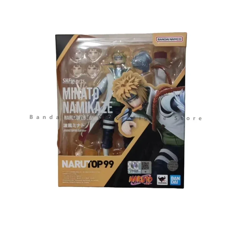 In Stock Original Bandai SHF Naruto Namikaze Minato Action Figure Animation Toy Gift Model Collector Anime Hobby Genuine