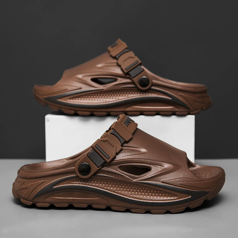 

Men's Summer Outdoor Wearable Anti-Slip Thick Bottom Wear-Resistant Home Bath Slippers Beach Sandals Comfortable EVA Slippers