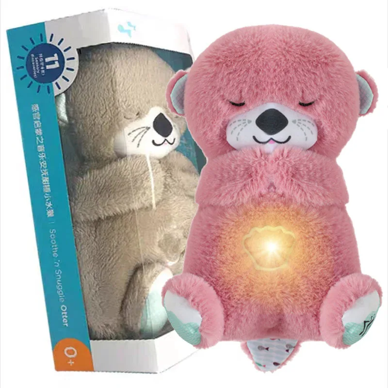 Muñeco de peluche con luz y música para niños, juguete relajante para dormir profundamente, regalo de 30cm