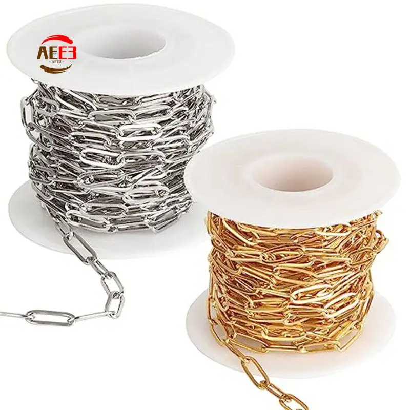 

AEE3-Jewelry Making Chains 32.8 Feet Stainless Steel 304 4.5Mm Width Flat Jewelry Chain Link