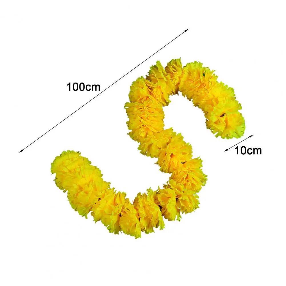 Diwali Marigold Garland Long Strands Artificial Flowers Hanging Pendants Thanksgiving Halloween Home Wedding Party Decorations