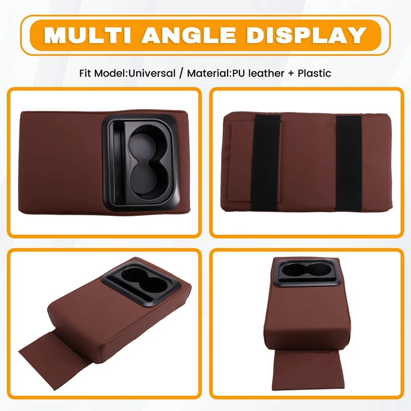 Car Armrest Box Pad,Anti-Fatigue Elbow Support Pad Universal Central Armrest Pad With Rear Seat Cup Holder Storage