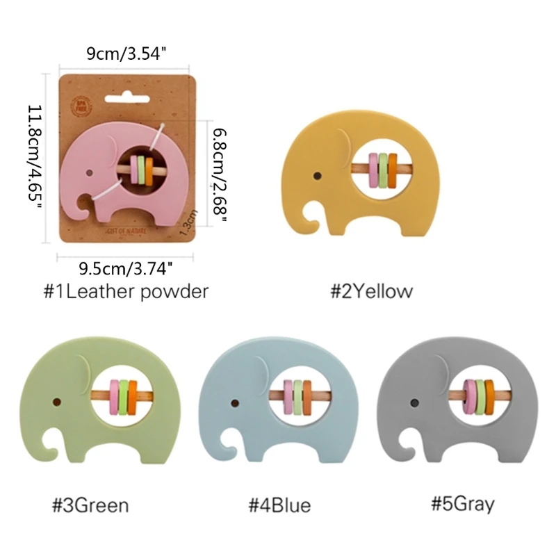 실리콘 치발기 코알라 코끼리 핸드벨 딸랑이, BPA 프리 설치류 치발기 목걸이 등급 유아 씹을 수 있는 아기 장난감, 1 개