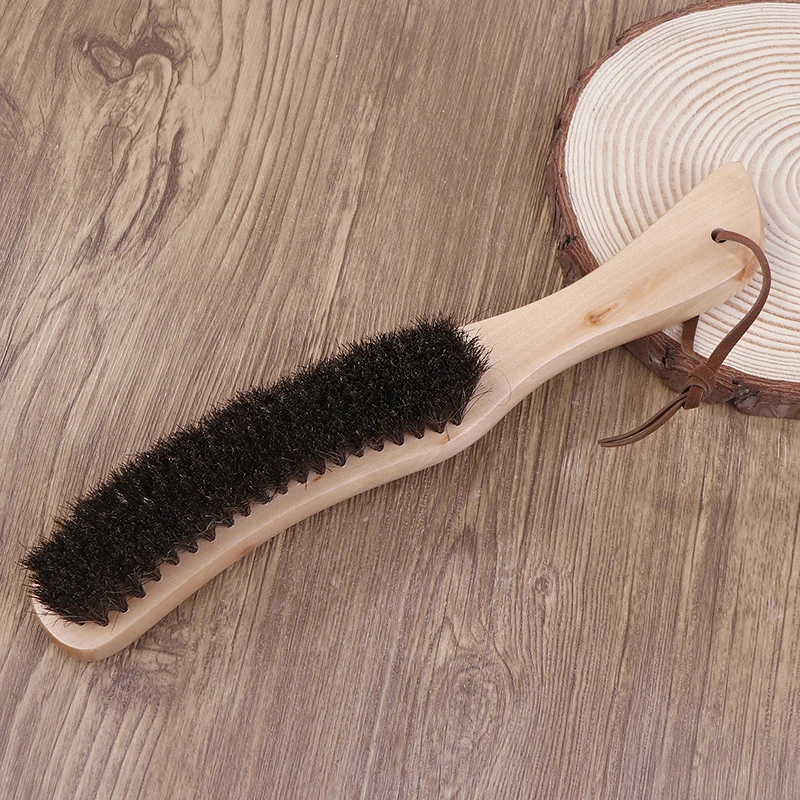 Horsehair Brush Wooden Handle Cleaning Brush Soft Horsehair Laundry Cleaning Brush For Furniture Clothes Coat Suit Lint Clothes