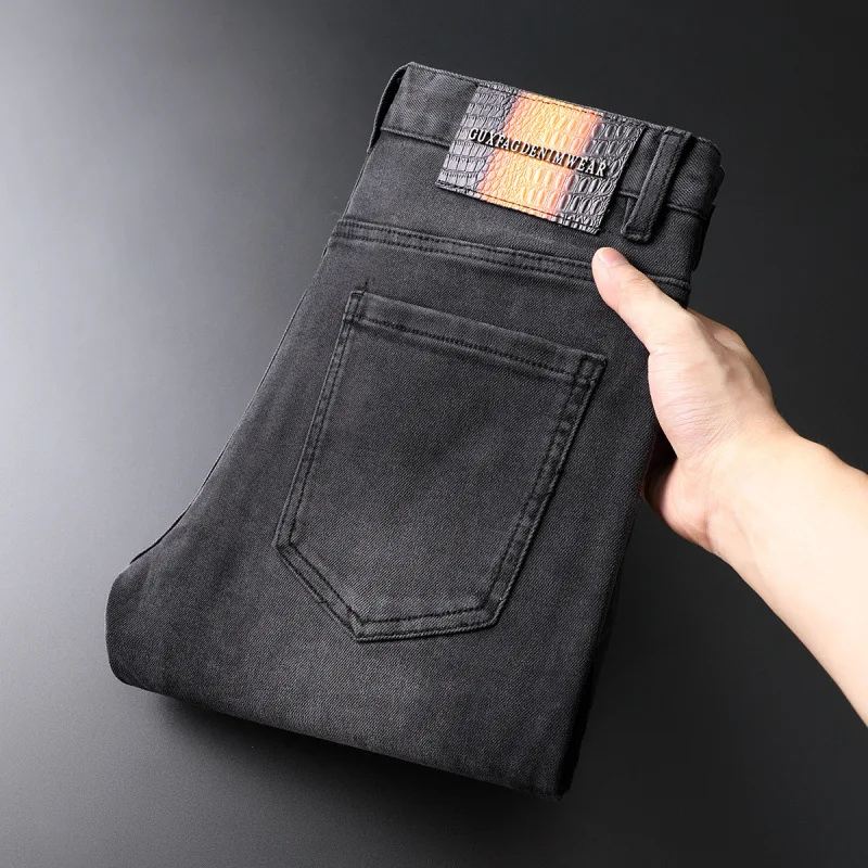 Jeans coupe couvertes de style coréen pour hommes, pantalons assiste à la cheville, noir, gris, assressenti, mode décontractée, haut de gamme, automne, hiver