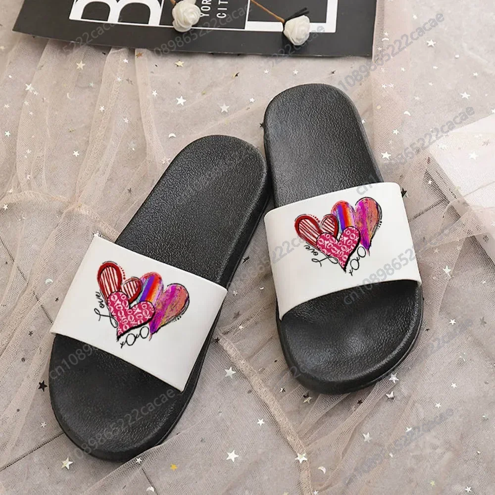 

Love Print Fashion Home Slippers Women Bathroom Non-slip Platform Slides for Ladies Indoor Slipper Summer Beach Female Shoes