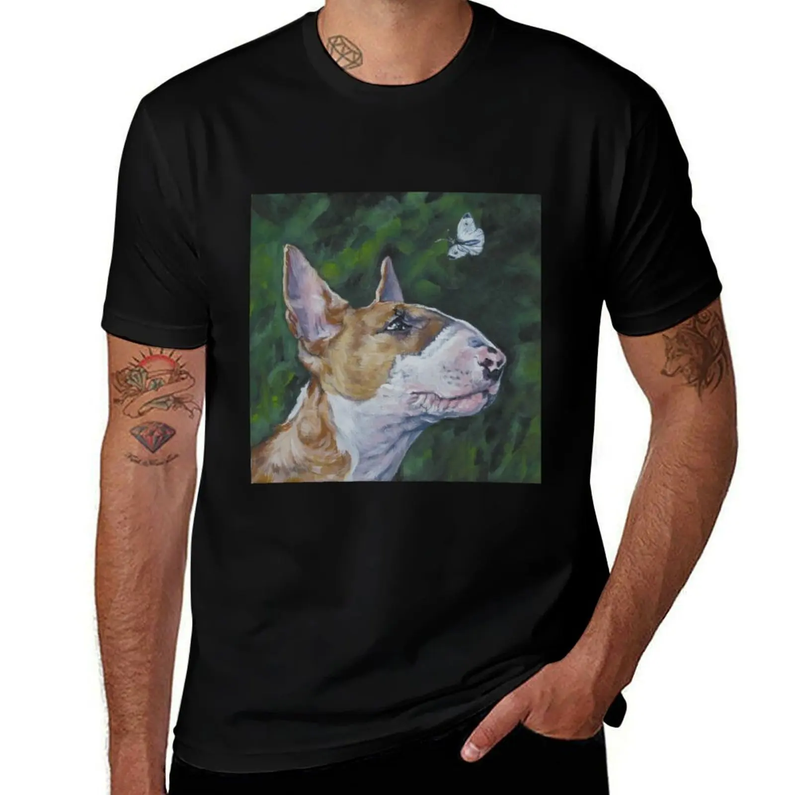 

Fine pack luxury t tshirt t Terrier Art Painting Bull cotton shirt shirts anime man T-Shirt for man